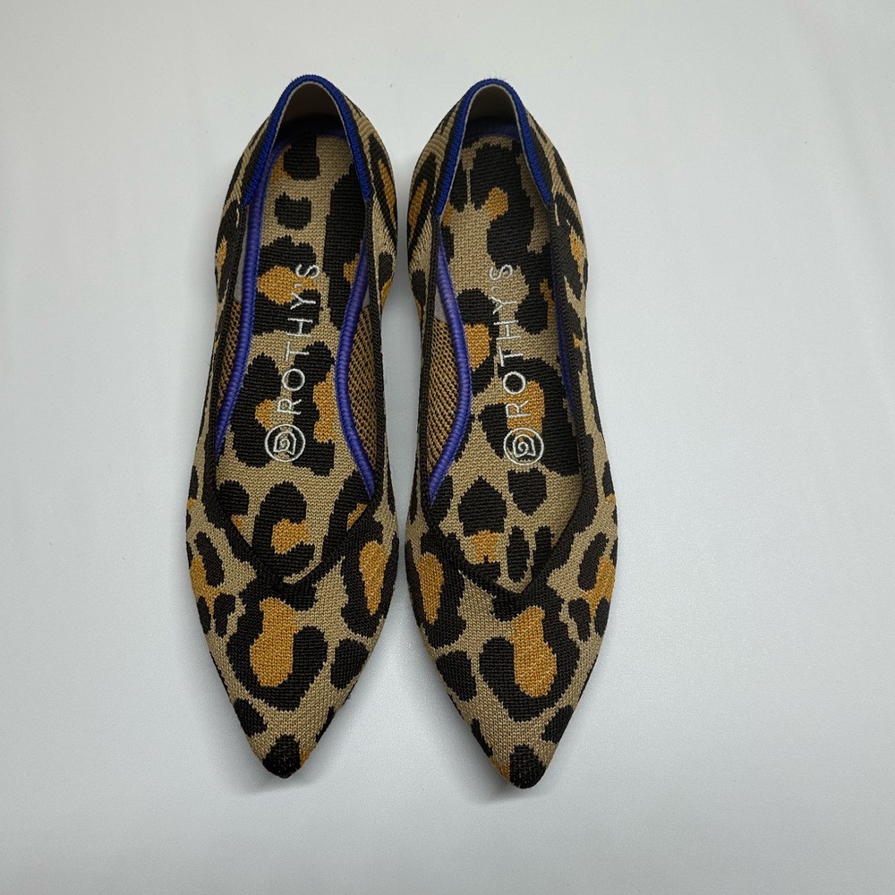 Rothy’s Cheetah Print Flats Comfort Shoes 6.5